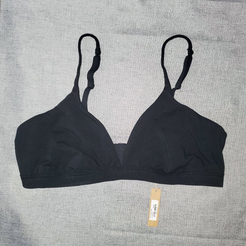 NWT SKIMS 2X Cotton Jersey Triangle Bralette SOOT